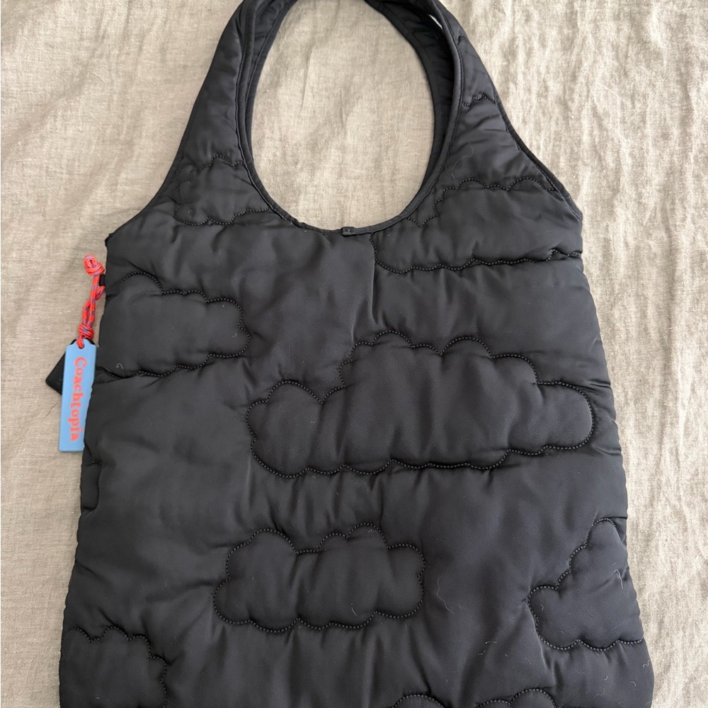 Coachtopia Black Quilted Tote Bag with Patch - Picture 2 of 4